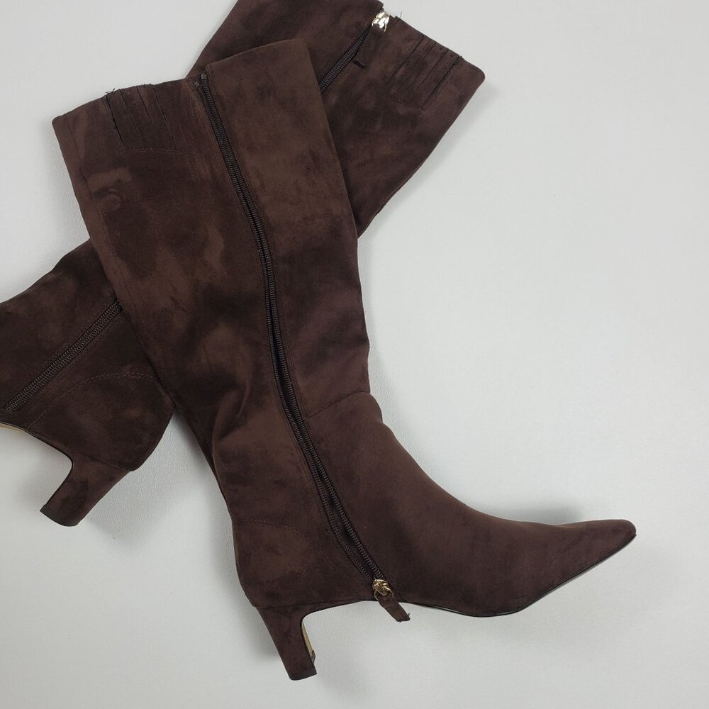 J.Crew Factory Sueded Snip-Toe Tall Boots Women's Size 9M Dark Walnut - Picture 15 of 16